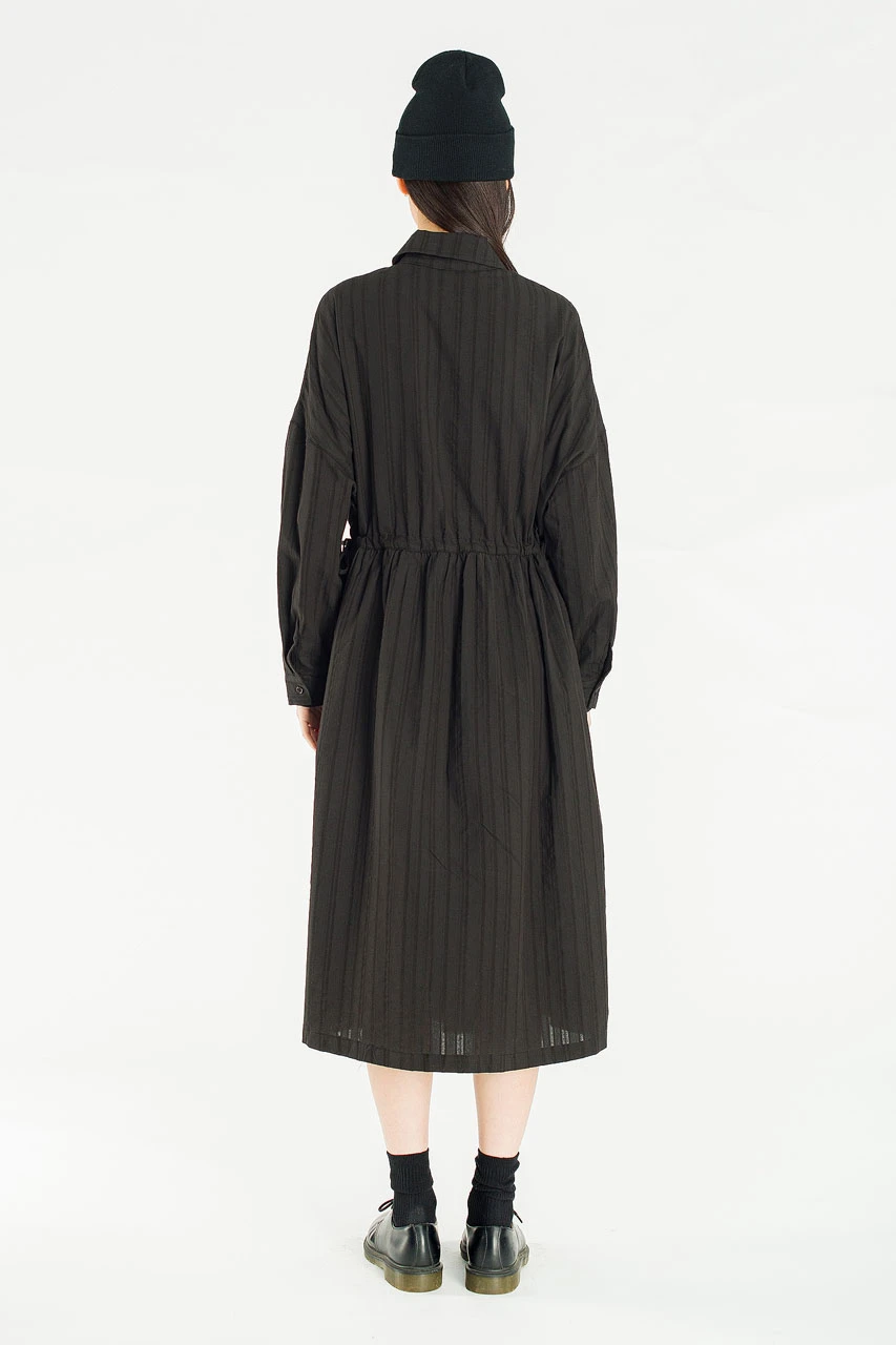 Bea Cotton Shirt Dress, Black