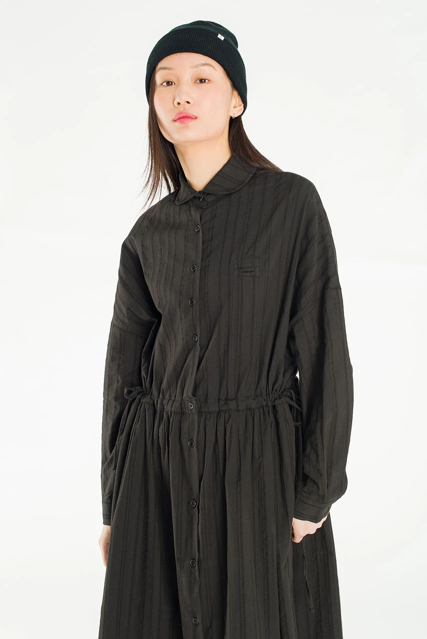 Bea Cotton Shirt Dress, Black