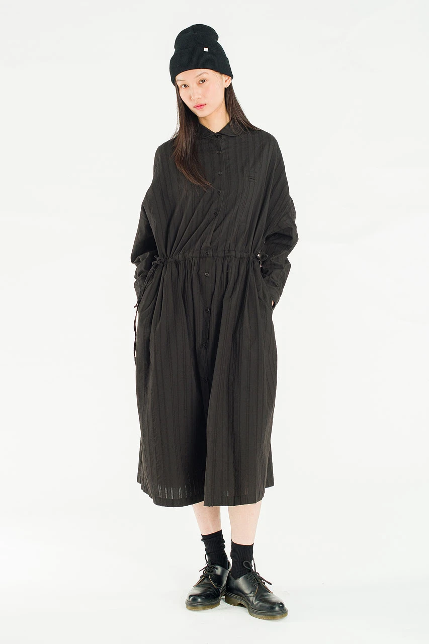 Bea Cotton Shirt Dress, Black
