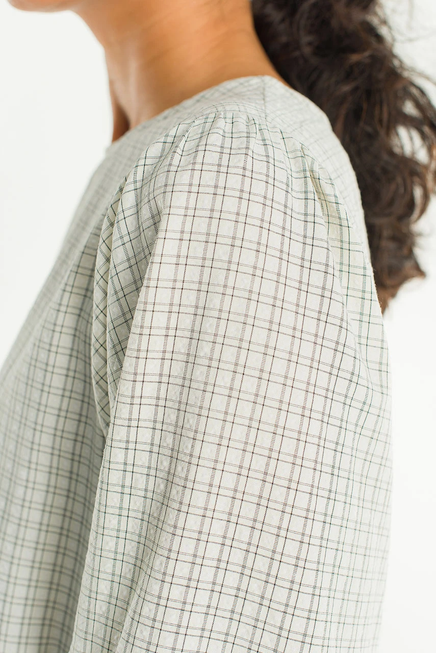Check Baby Doll Tunic, Ivory