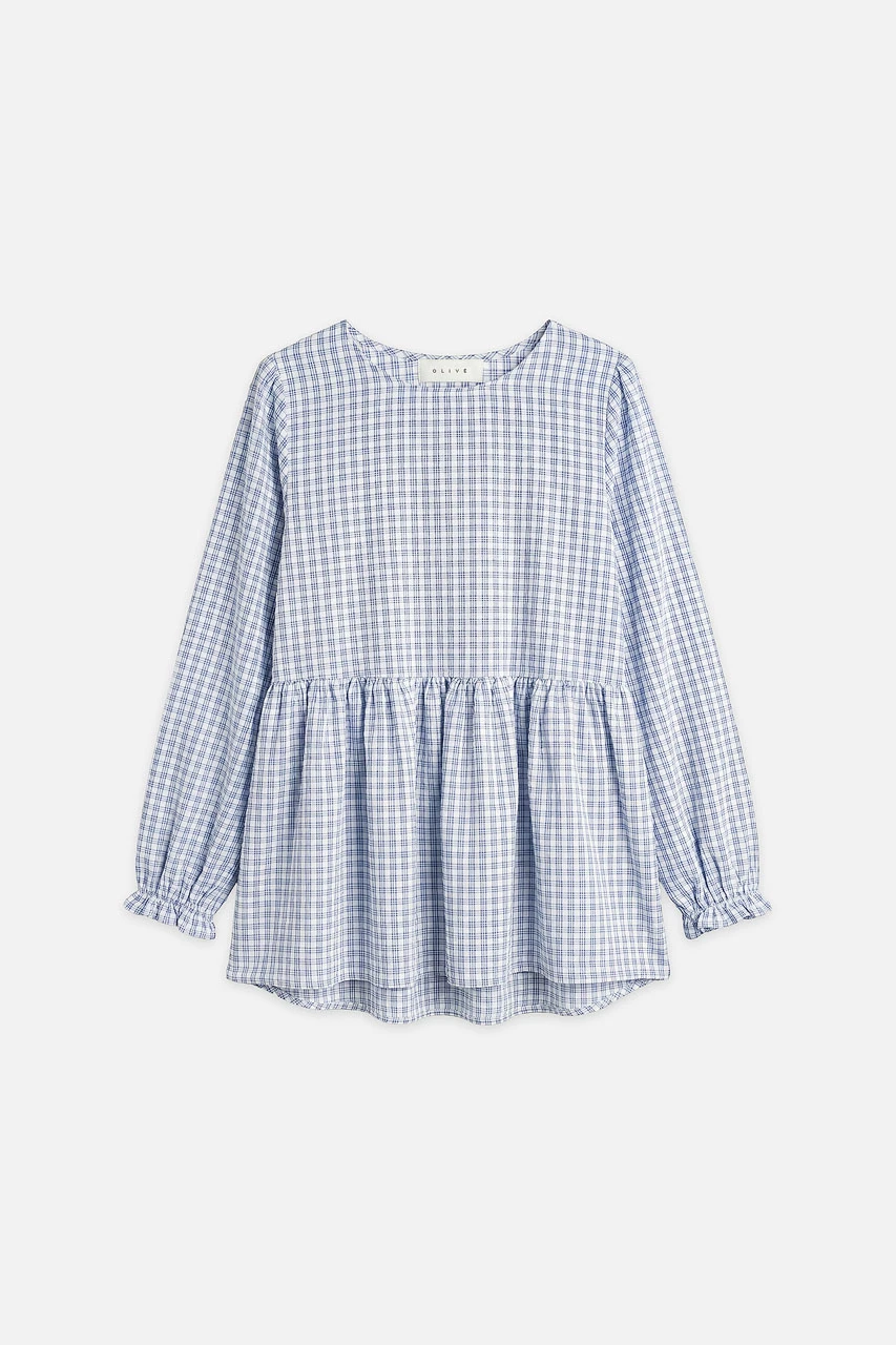 Check Baby Doll Tunic, Blue