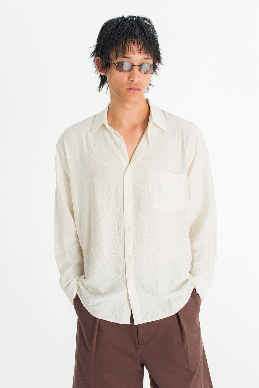 Menswear | Crinkle Shirt, Ivory