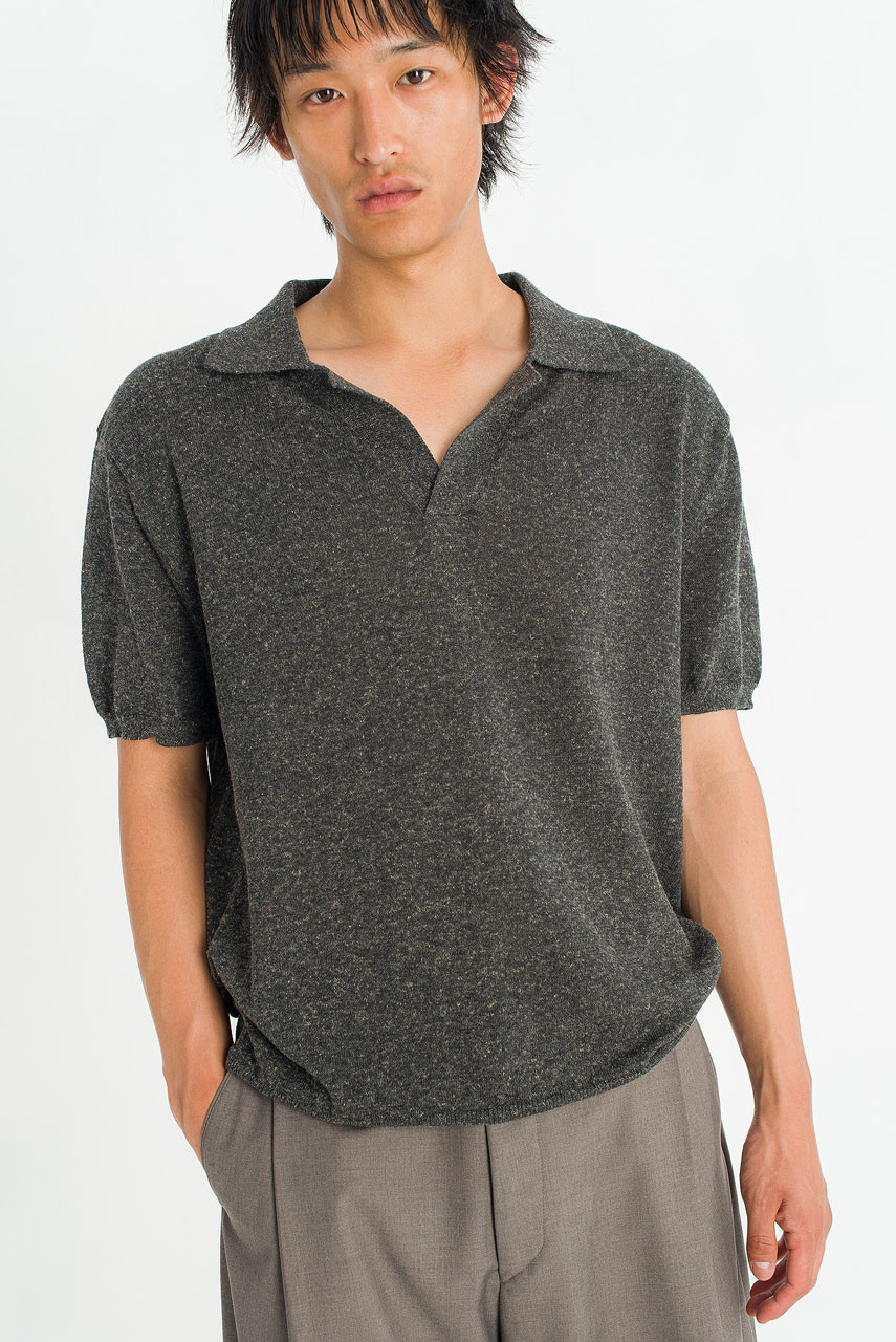 Menswear | Marl Polo Knit, Charcoal