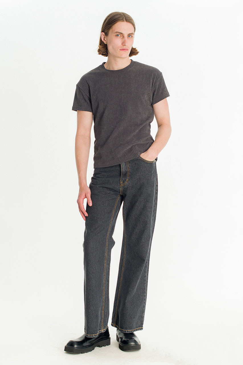 Menswear | Tonal Sheen Tee, Charcoal