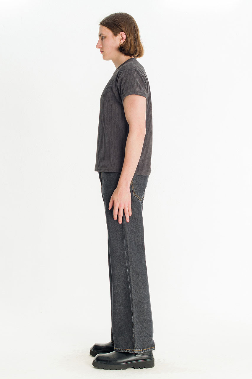 Menswear | Tonal Sheen Tee, Charcoal