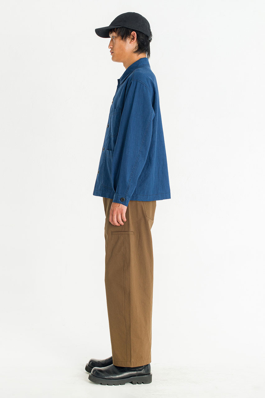 Menswear | Linen Workwear Jacket, Blue