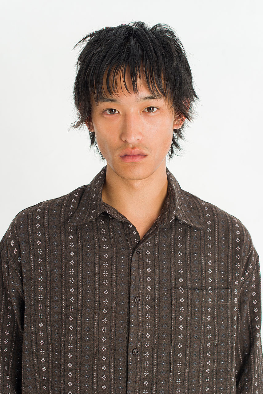 Menswear | Embroidered Crop Shirt, Brown