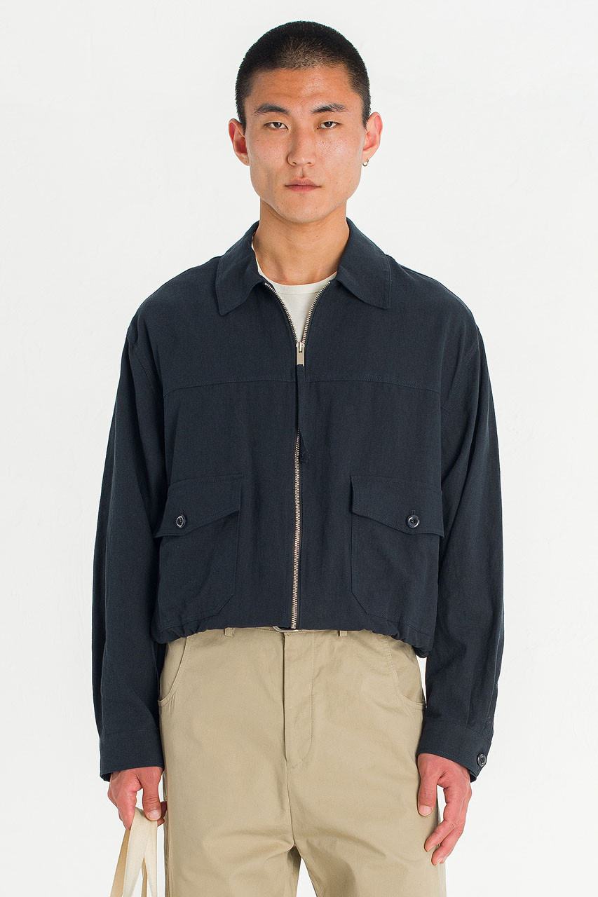 Menswear | Linen Blouson, Charcoal