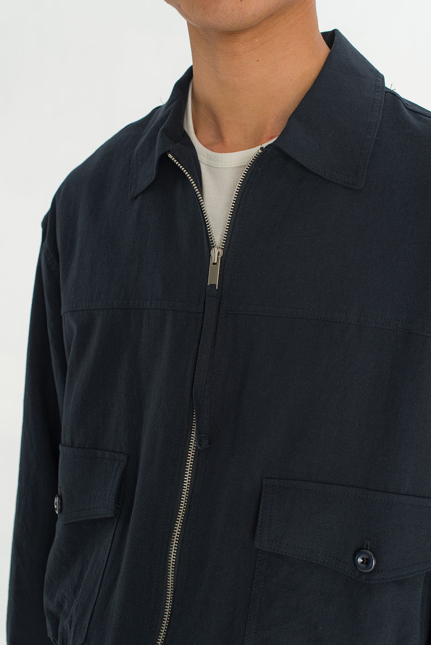 Menswear | Linen Blouson, Charcoal