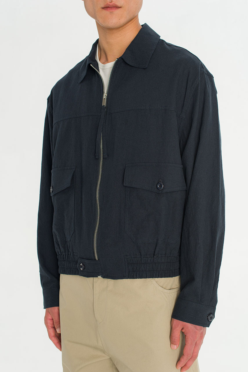 Menswear | Linen Blouson, Charcoal