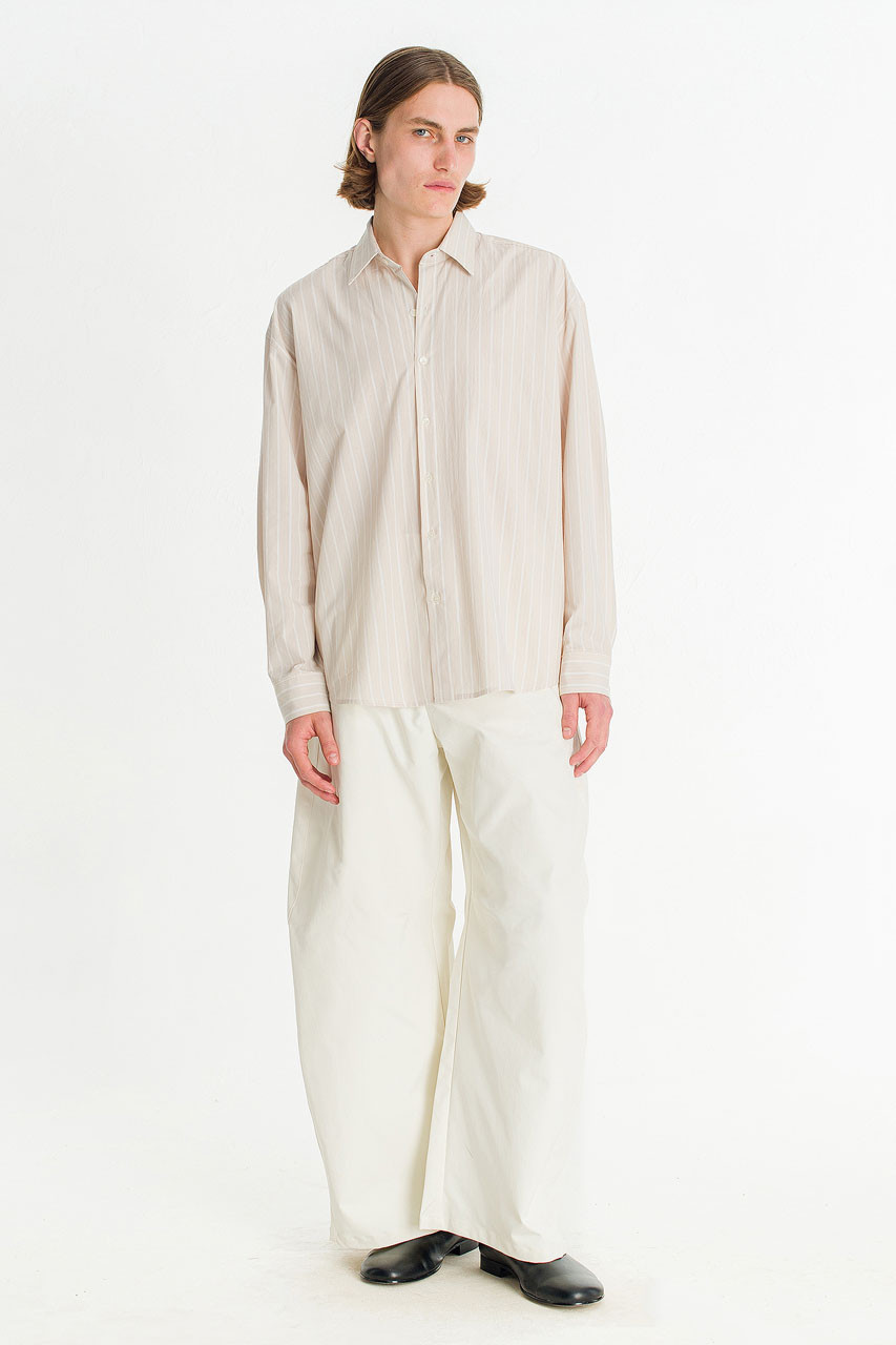 Menswear | Broad Stripe Shirt, Beige