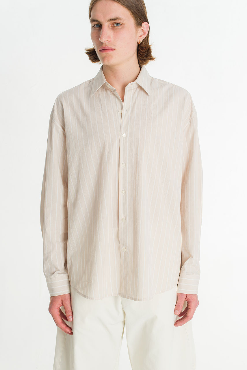 Menswear | Broad Stripe Shirt, Beige