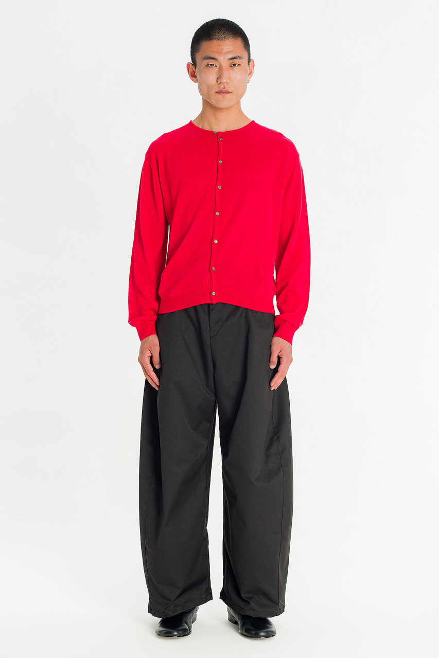 Menswear | Henley Cardigan, Red