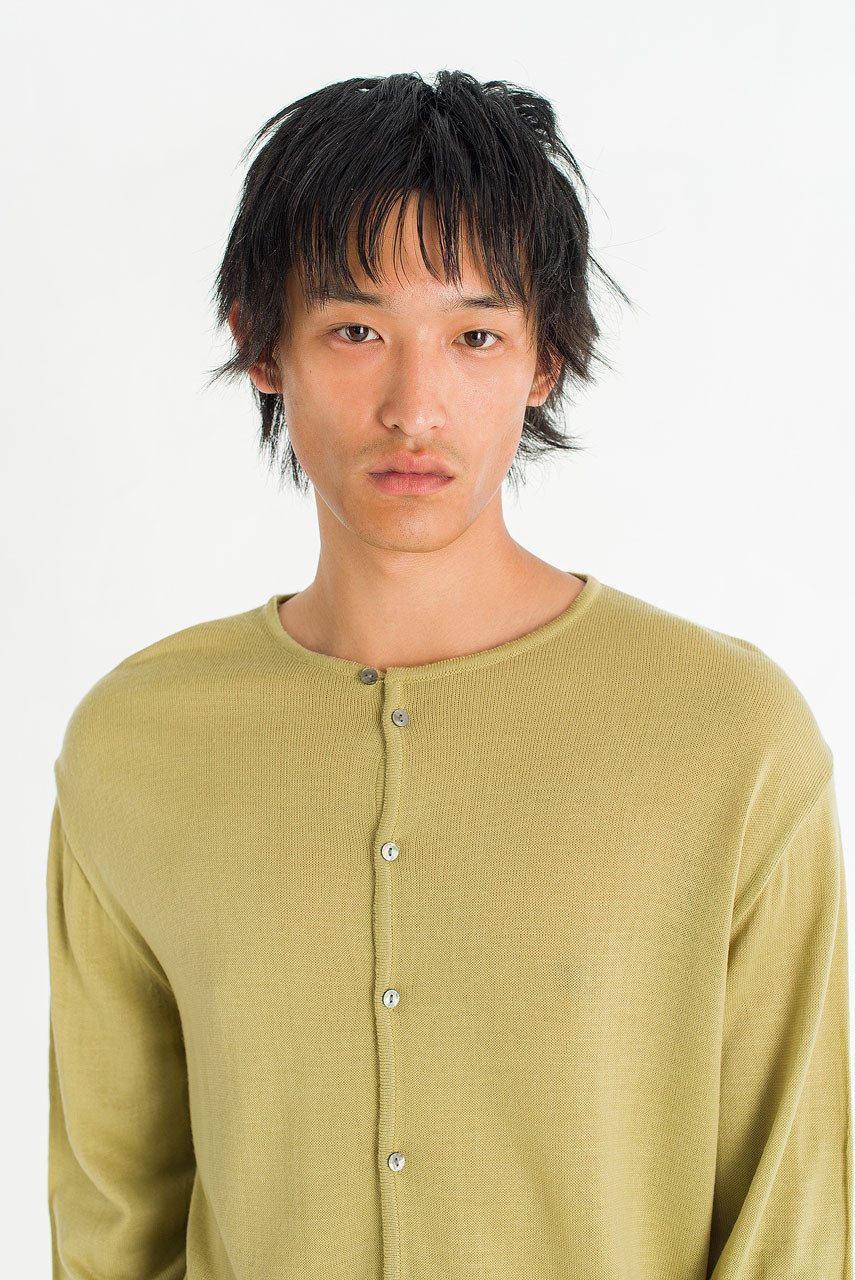 Menswear | Henley Cardigan, Olive