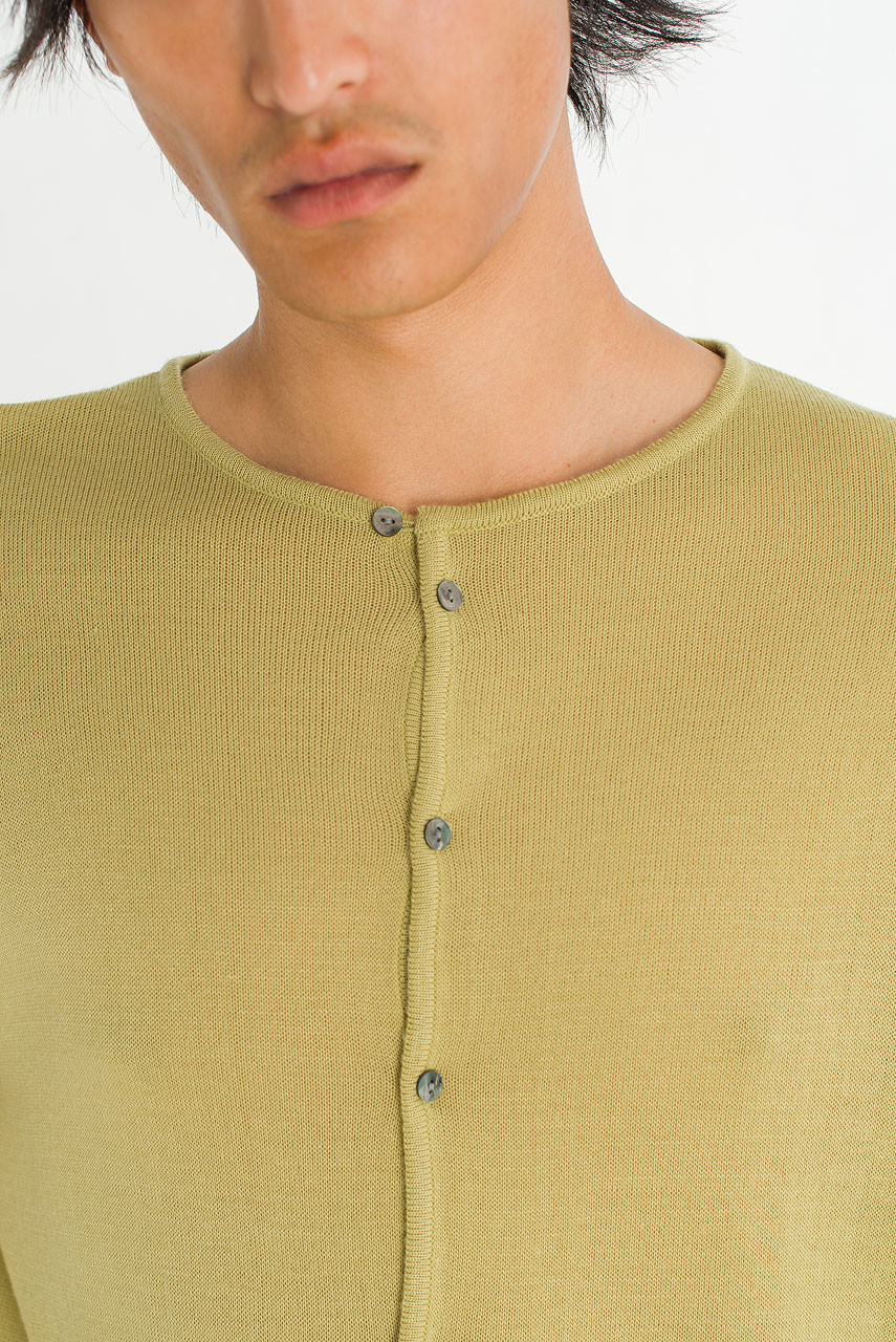 Menswear | Henley Cardigan, Olive