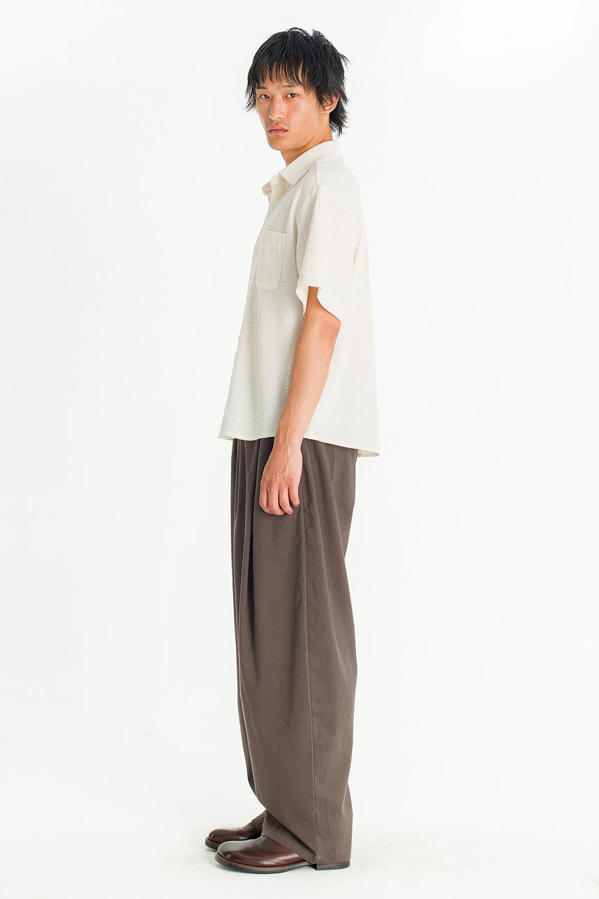 Menswear | Cropped Boucle Shirt, Ivory