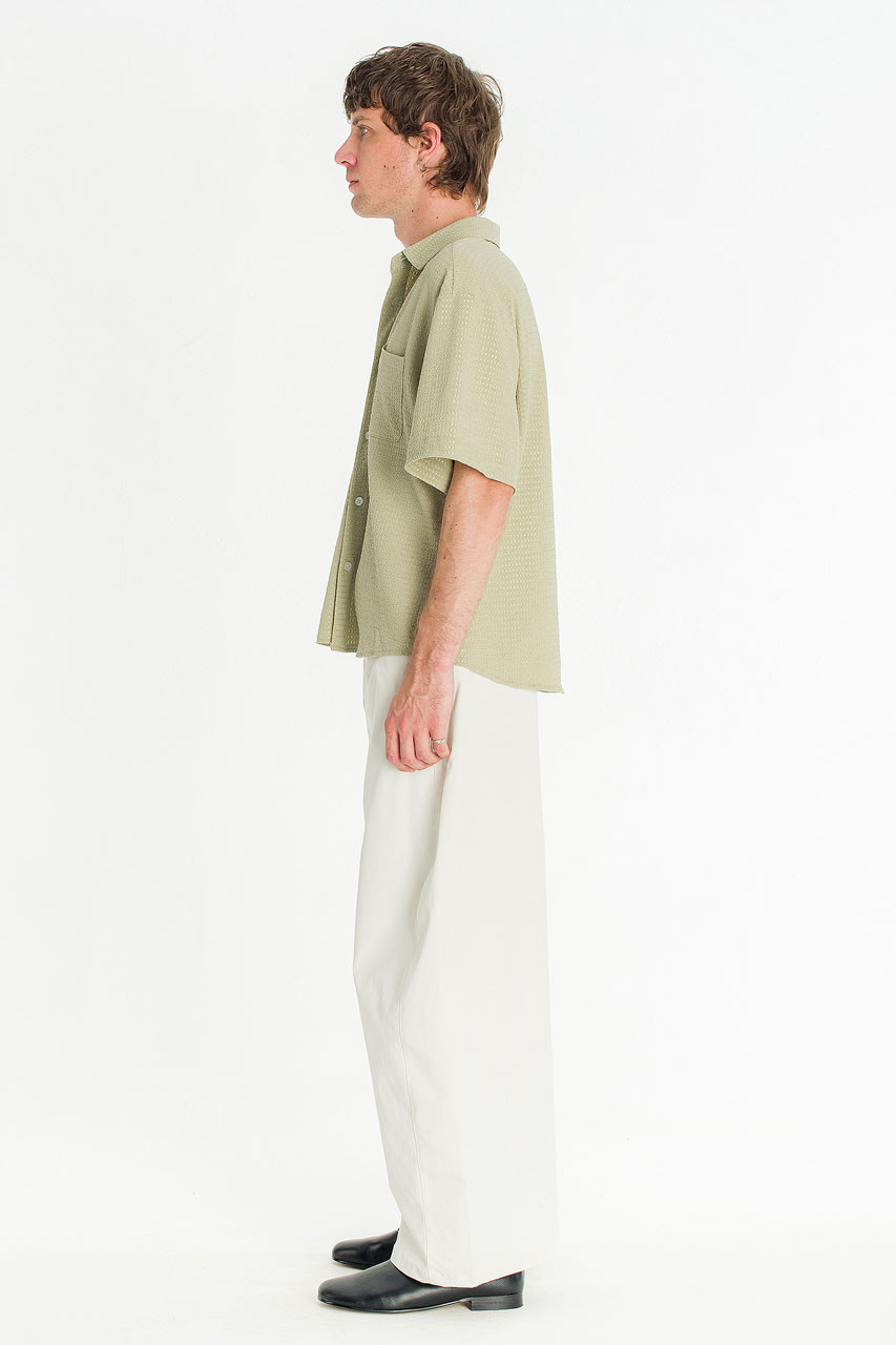 Menswear | Cropped Boucle Shirt, Olive