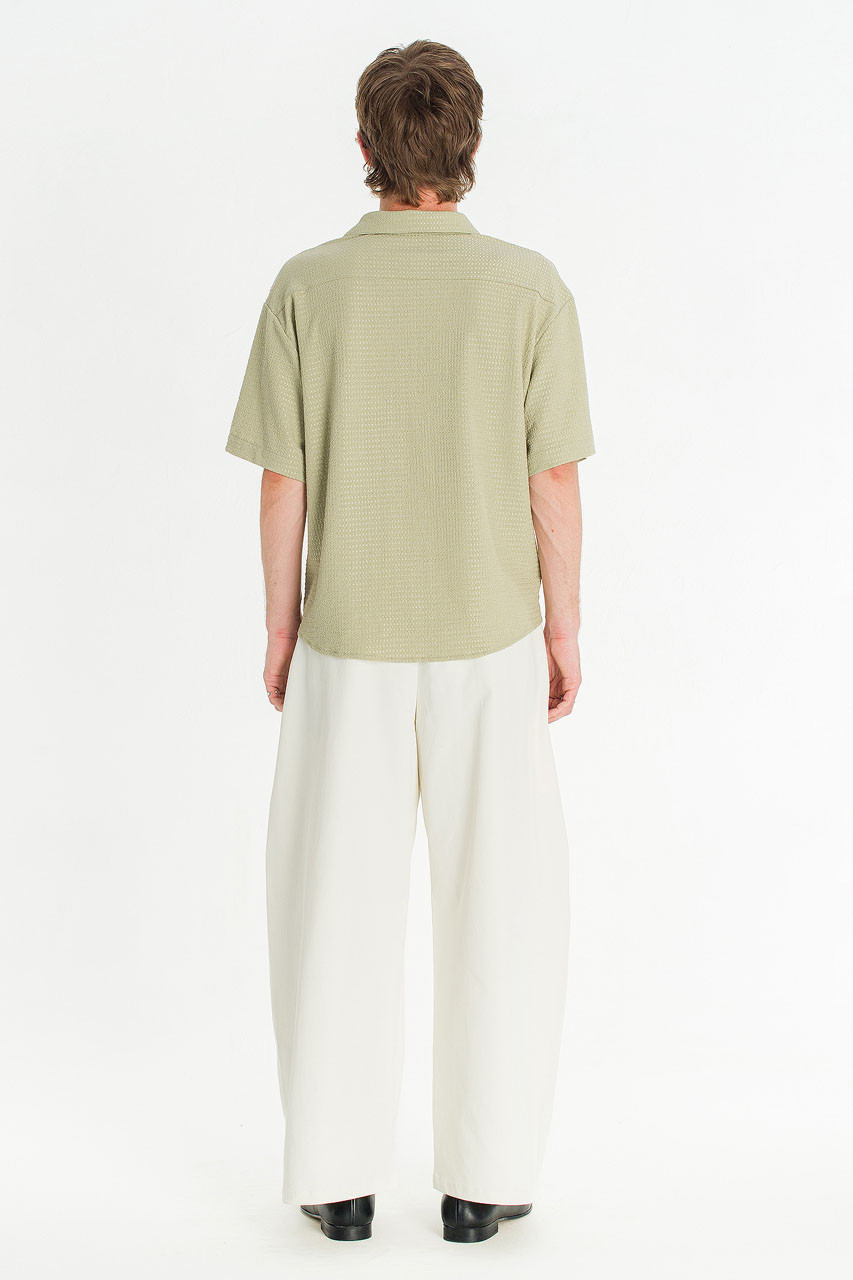 Menswear | Cropped Boucle Shirt, Olive