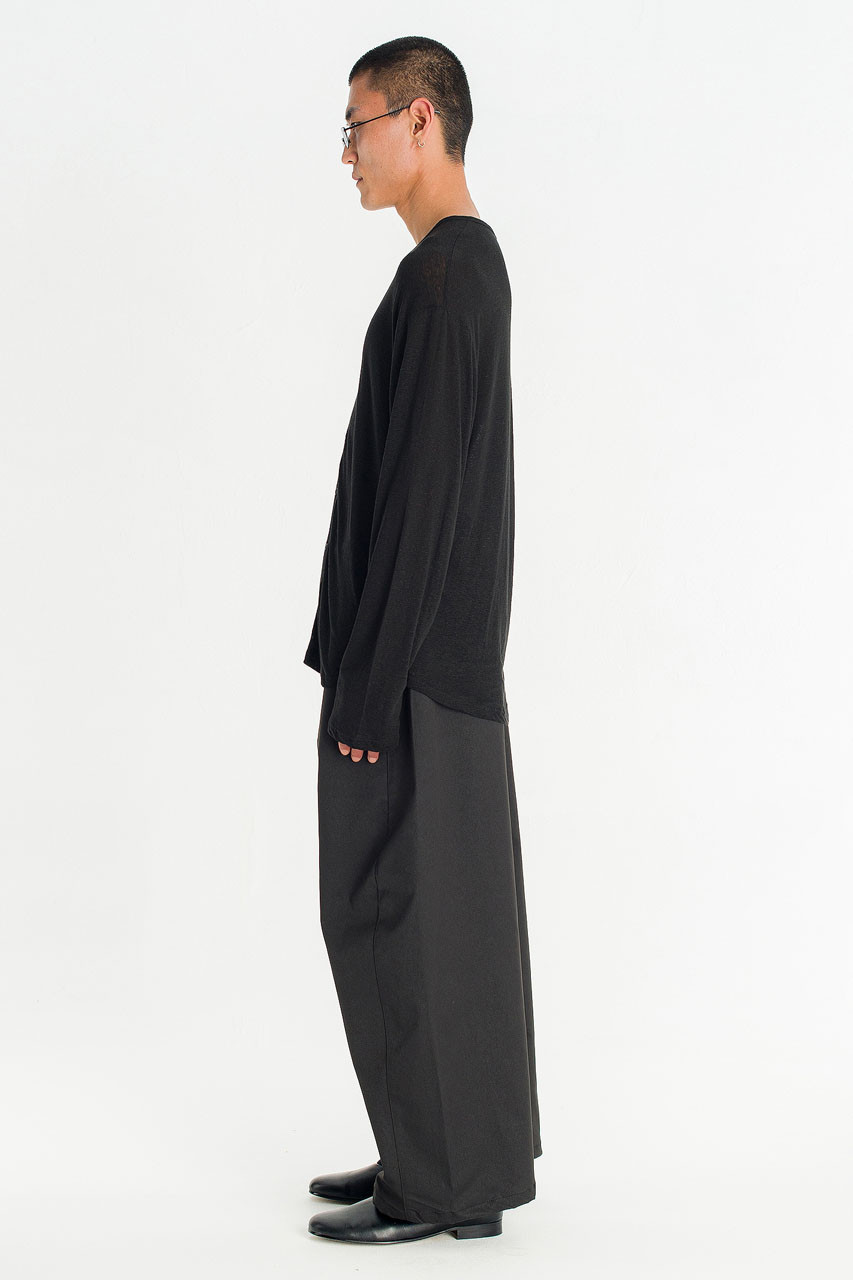 Menswear | Slub Cardi Tee, Black