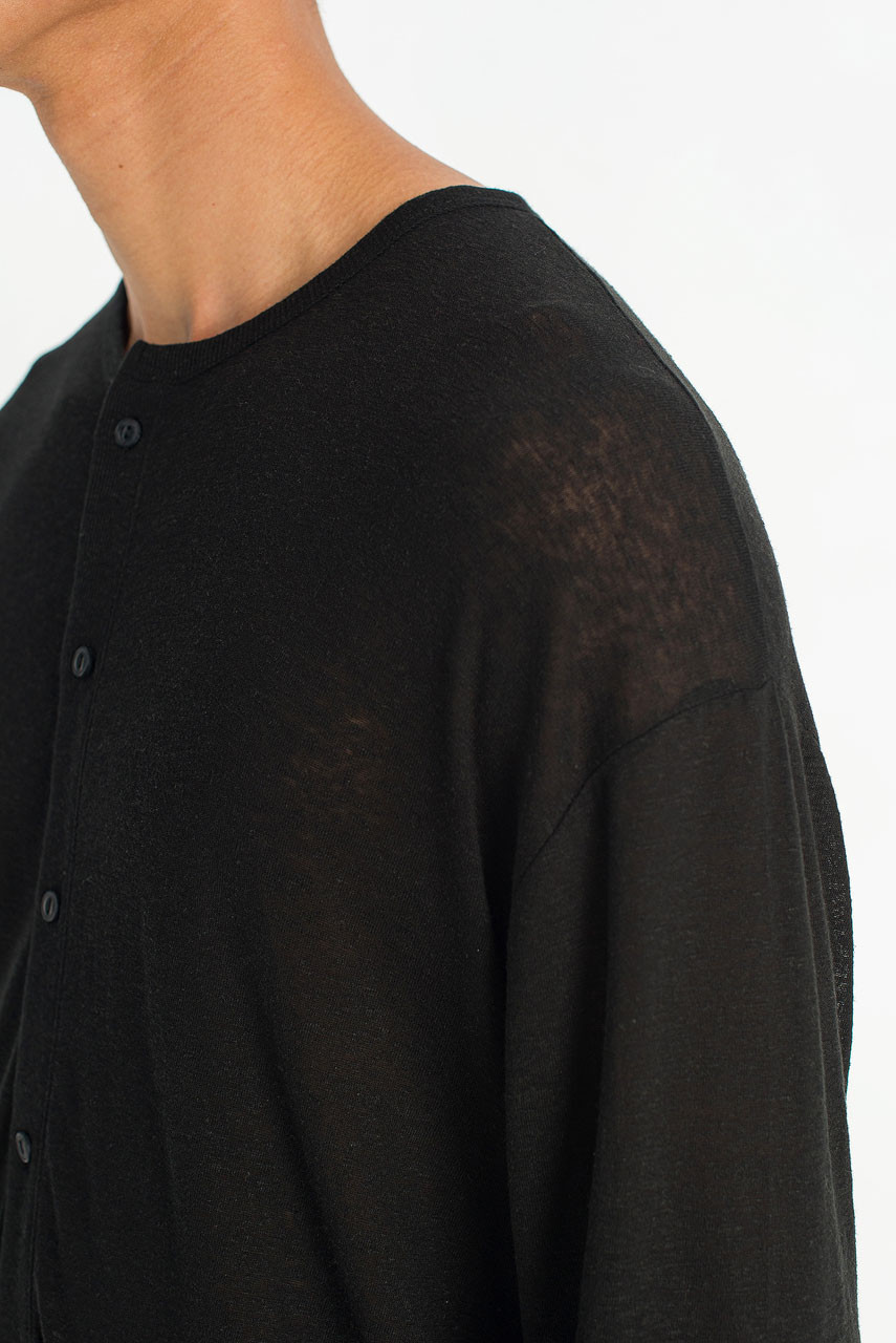 Menswear | Slub Cardi Tee, Black