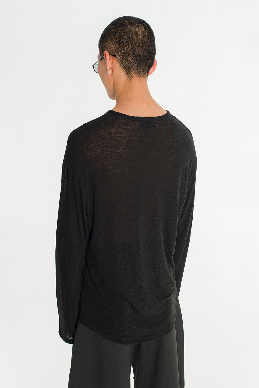 Menswear | Slub Cardi Tee, Black