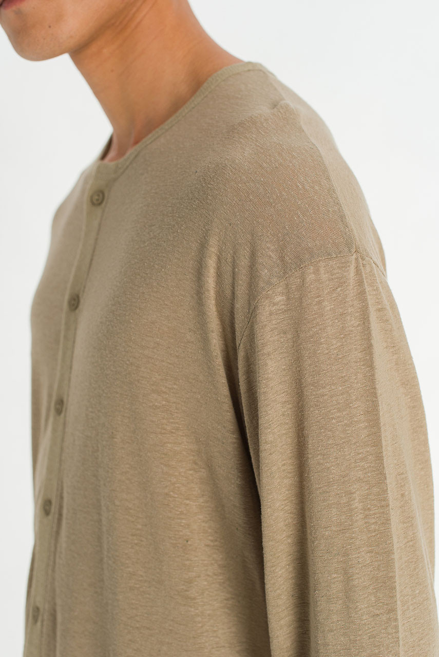 Menswear | Slub Cardi Tee, Beige