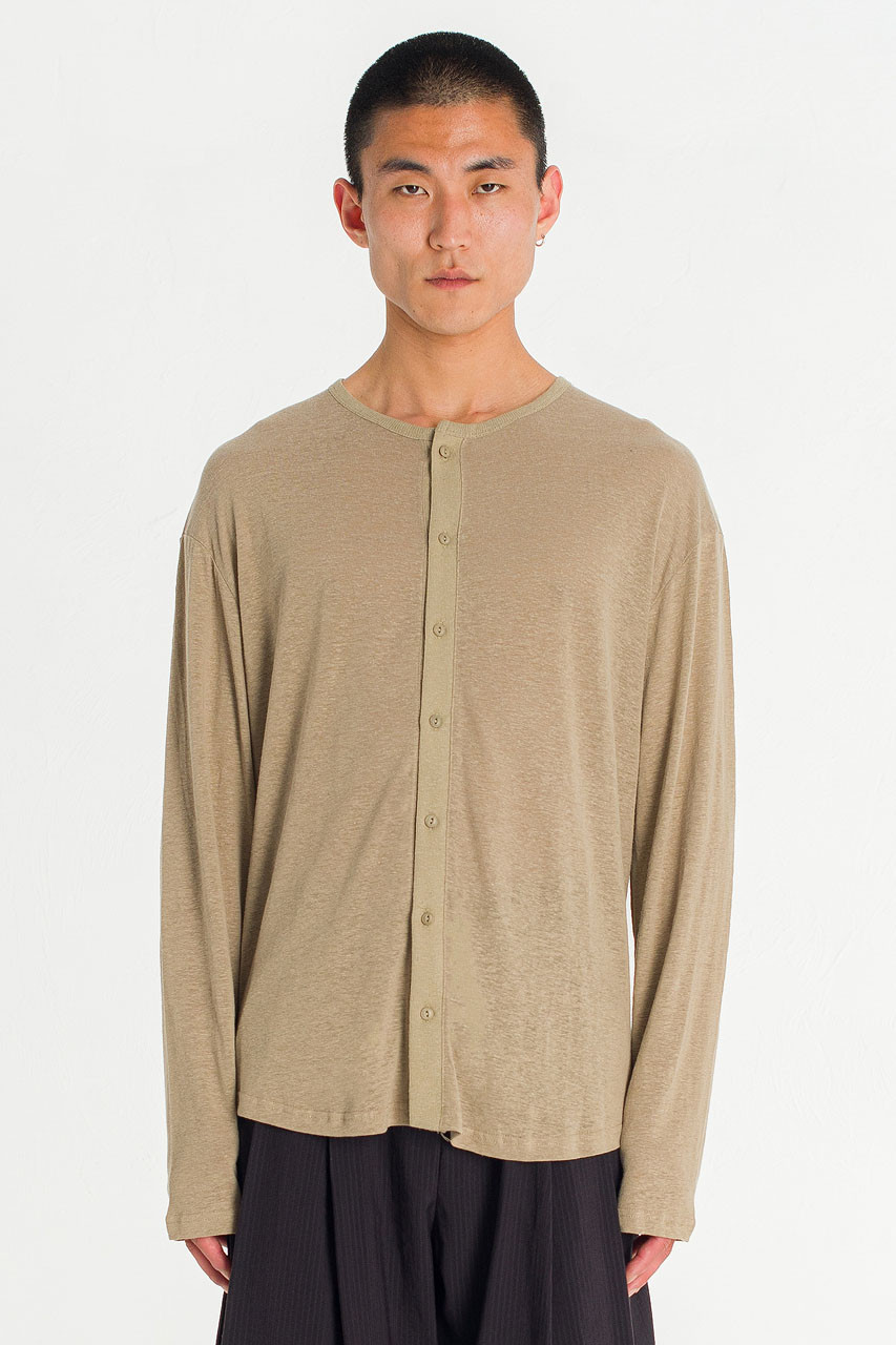 Menswear | Slub Cardi Tee, Beige