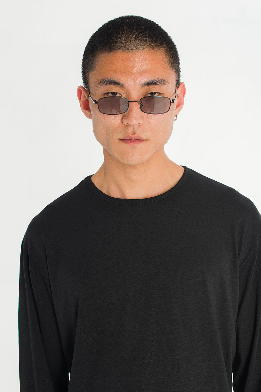 Menswear | Boat-Neck Long-Sleeve Tee, Black