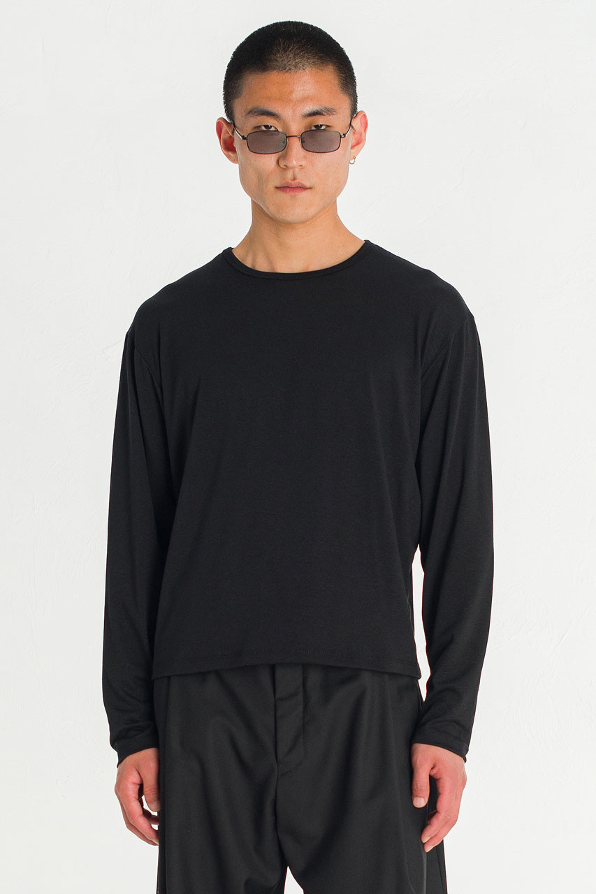Menswear | Boat-Neck Long-Sleeve Tee, Black