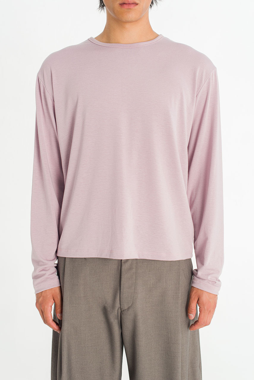 Menswear | Boat-Neck Long-Sleeve Tee, Lilac