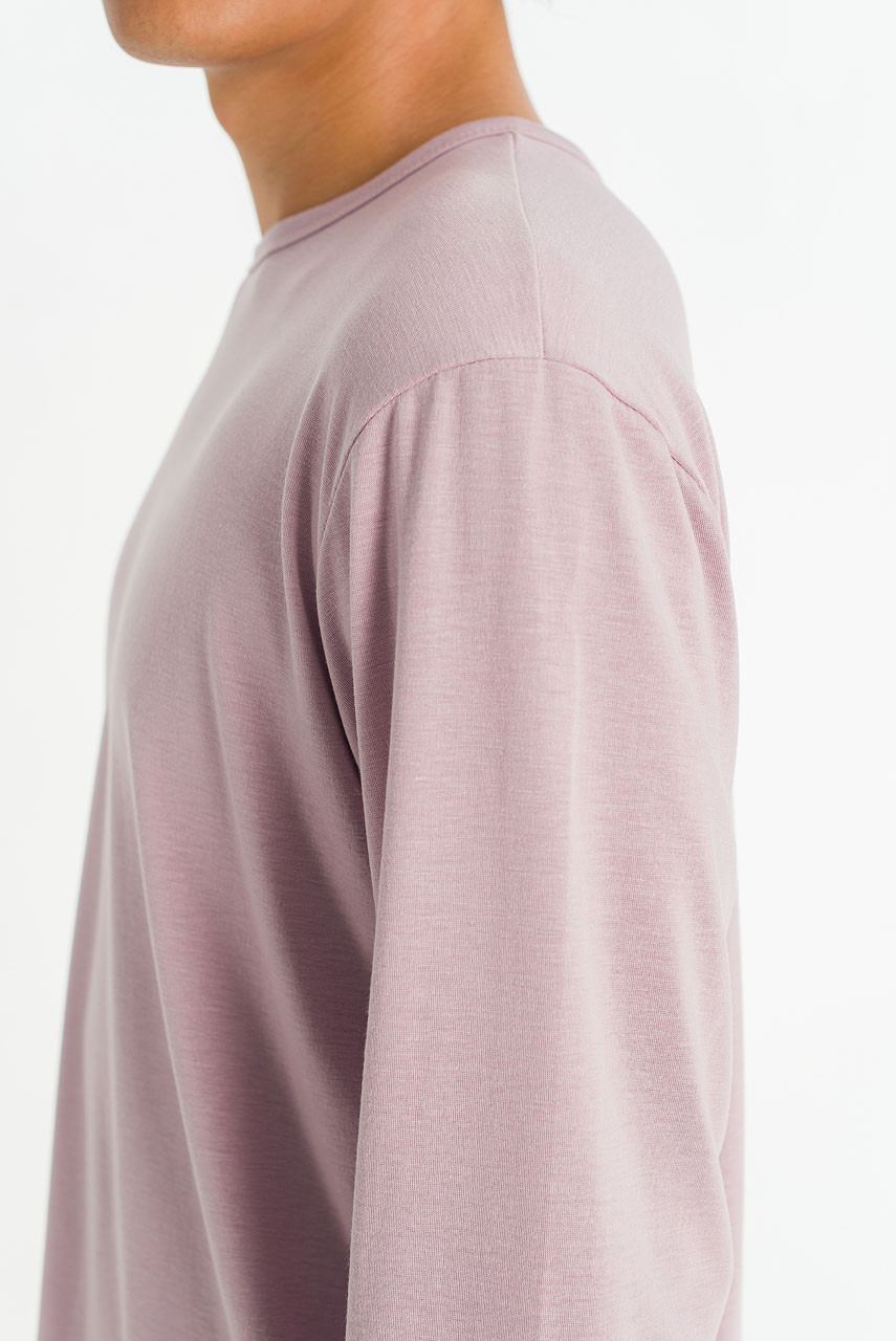 Menswear | Boat-Neck Long-Sleeve Tee, Lilac