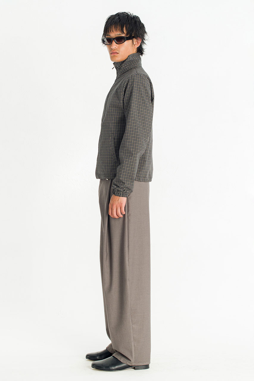 Menswear | Check Funnel Jacket, Black