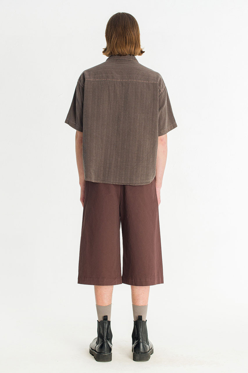 Menswear | Dobby Crop Shirt, Brown