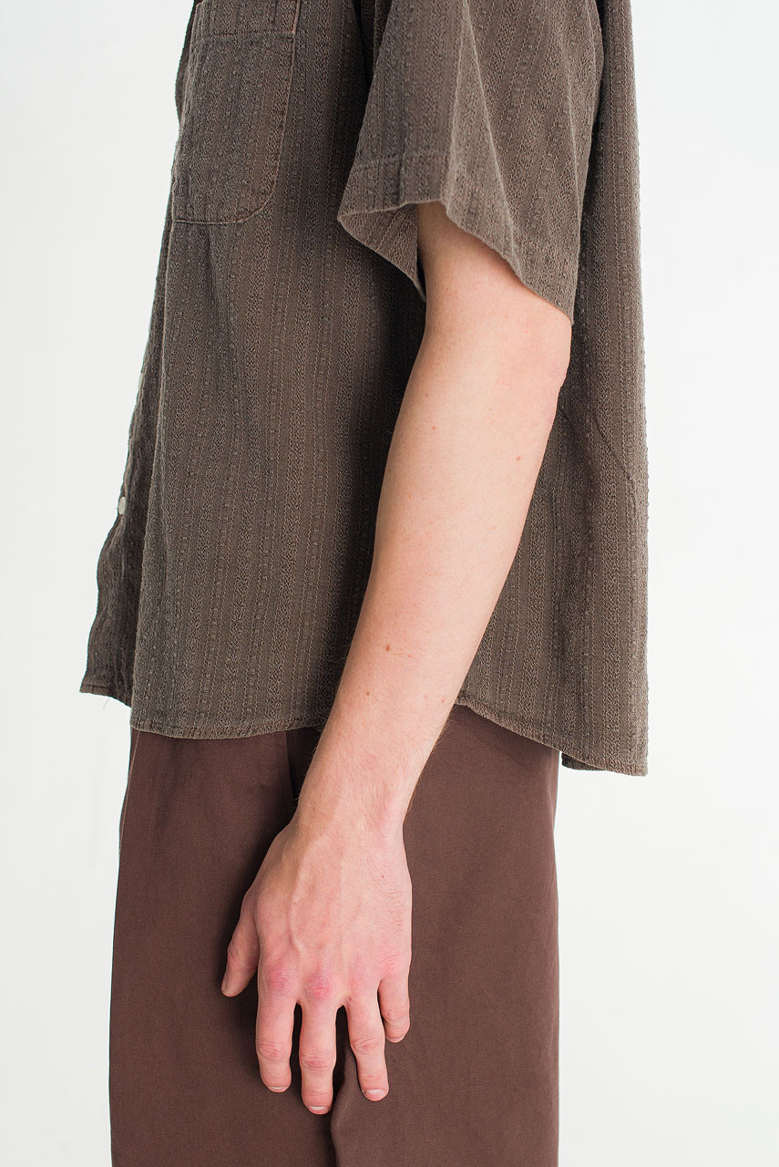 Menswear | Dobby Crop Shirt, Brown