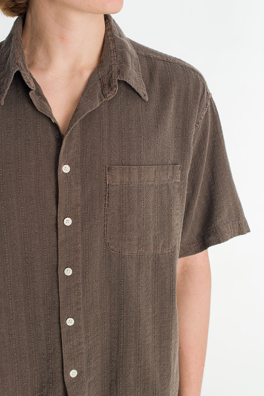 Menswear | Dobby Crop Shirt, Brown