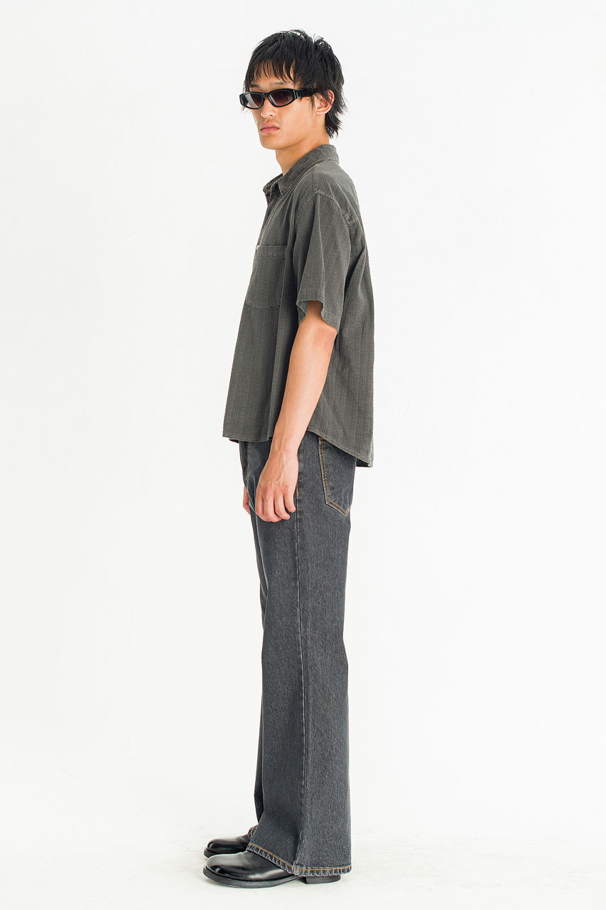 Menswear | Dobby Crop Shirt, Charcoal