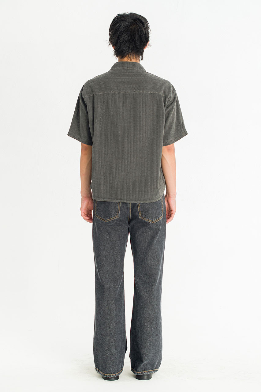 Menswear | Dobby Crop Shirt, Charcoal