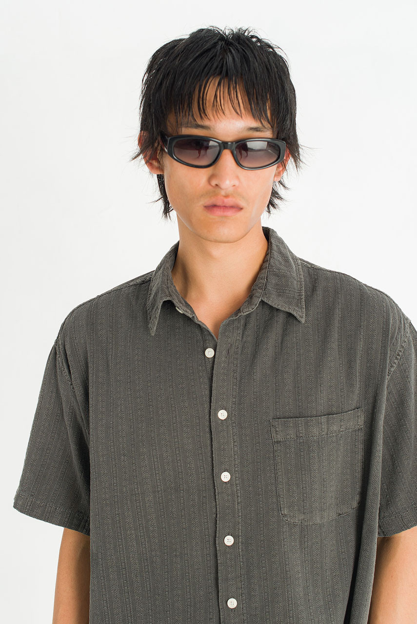 Menswear | Dobby Crop Shirt, Charcoal