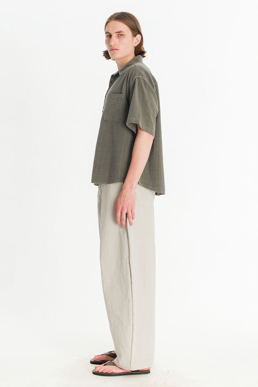 Menswear | Dobby Crop Shirt, Khaki