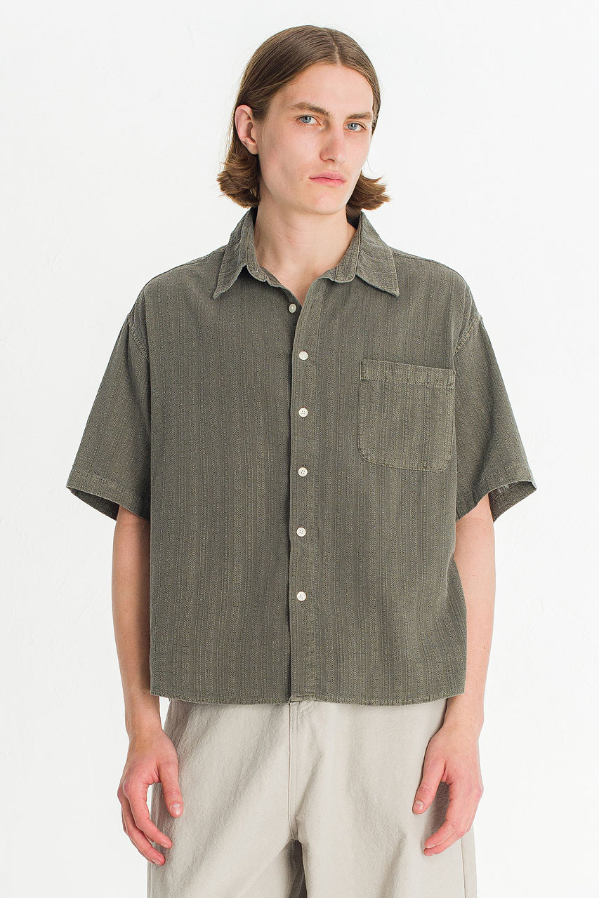 Menswear | Dobby Crop Shirt, Khaki
