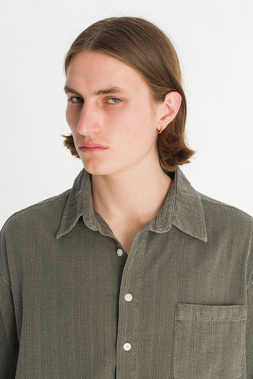 Menswear | Dobby Crop Shirt, Khaki