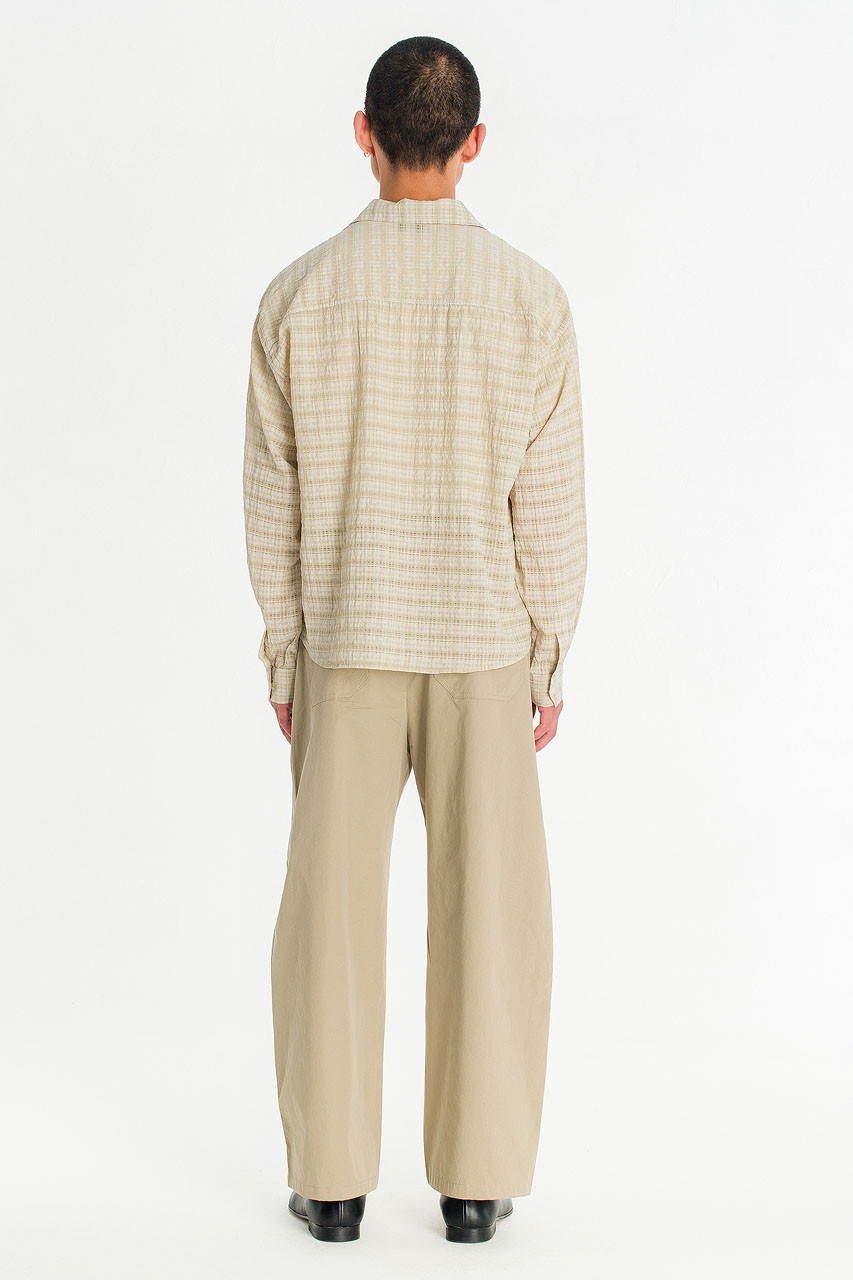 Menswear | Slubbed Check Shirt, Oat