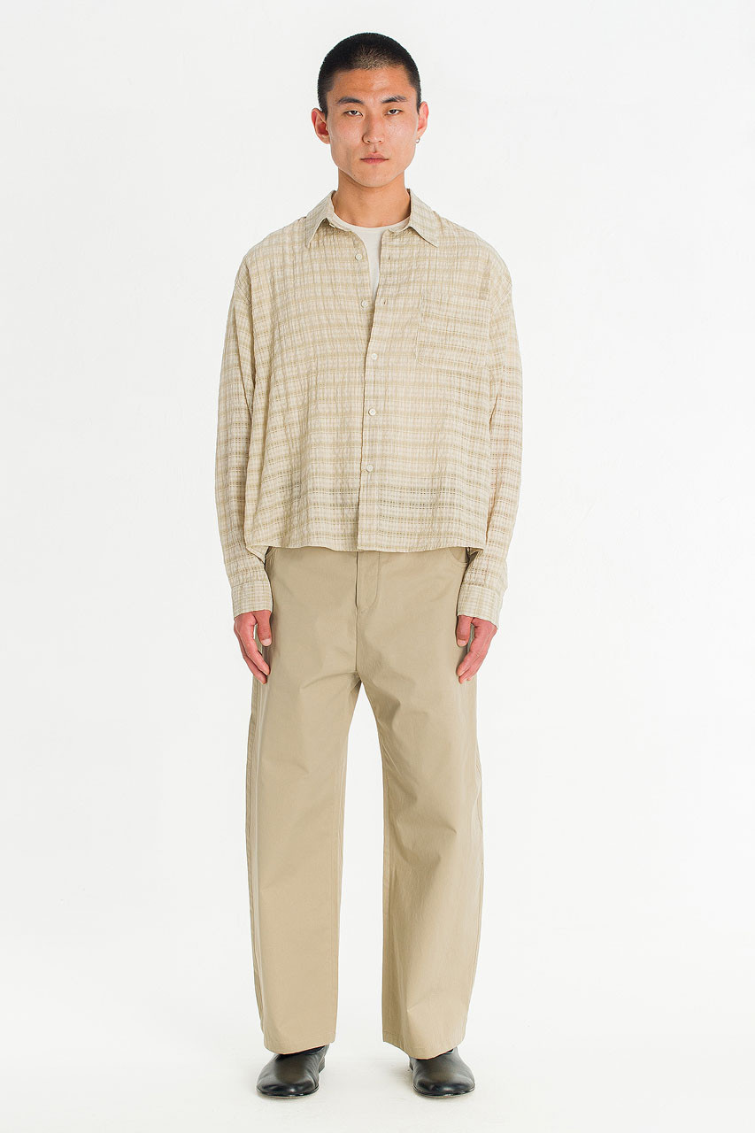 Menswear | Slubbed Check Shirt, Oat