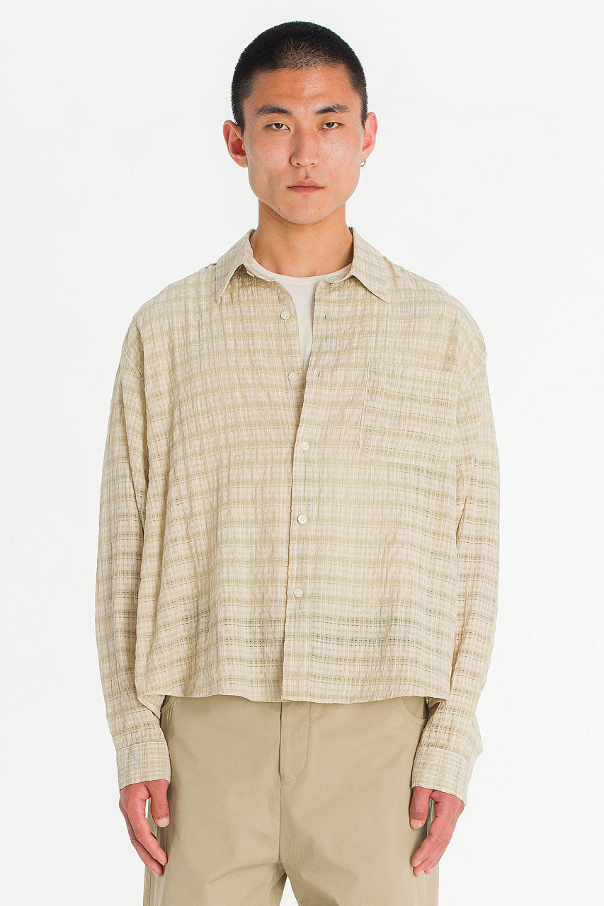 Menswear | Slubbed Check Shirt, Oat