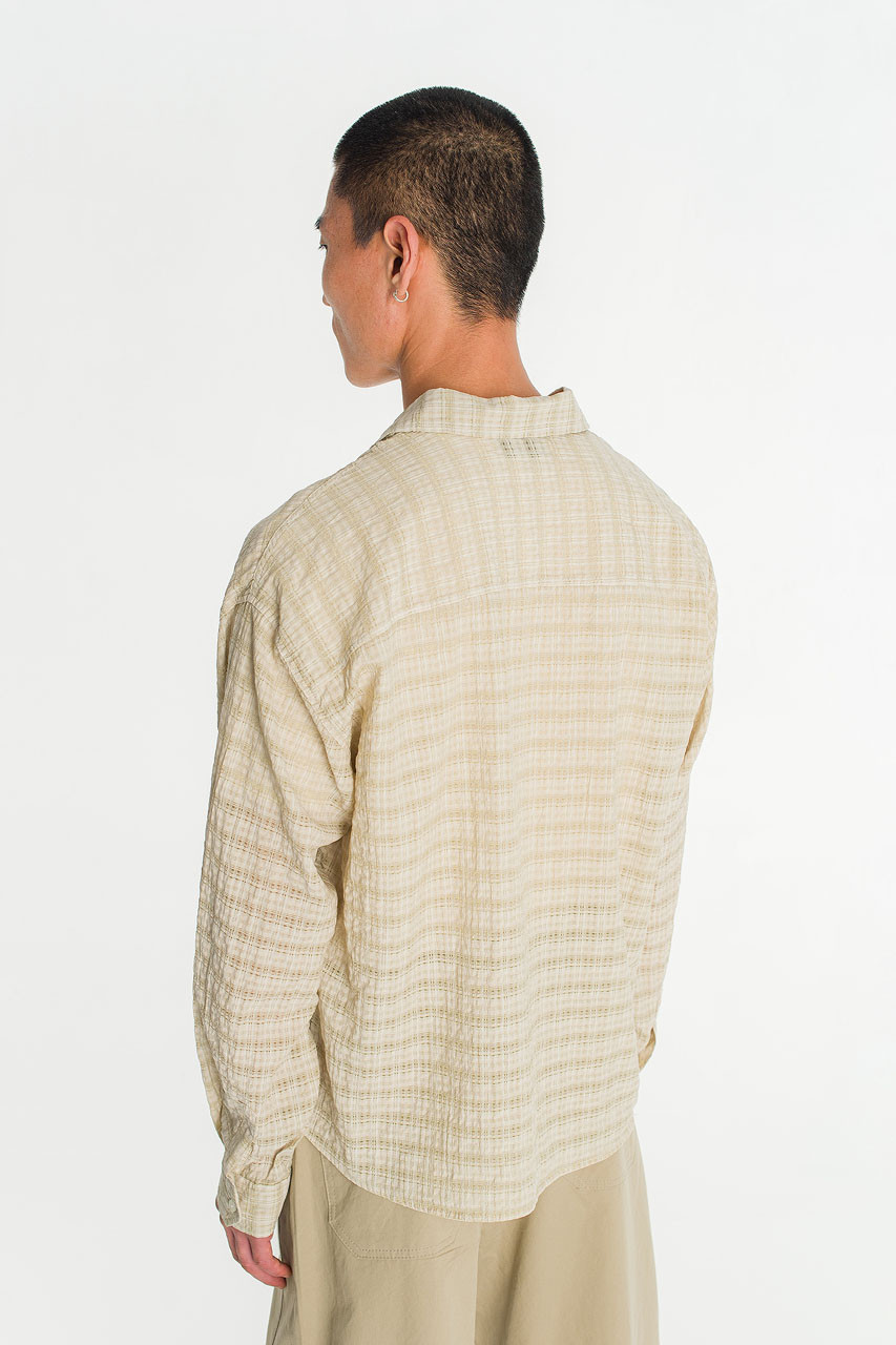 Menswear | Slubbed Check Shirt, Oat