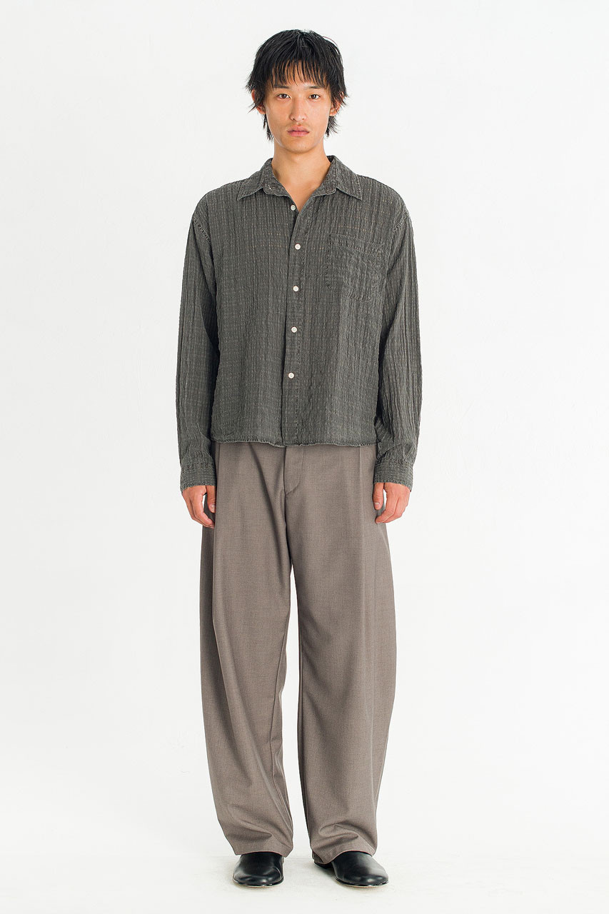 Menswear | Slubbed Check Shirt, Charcoal