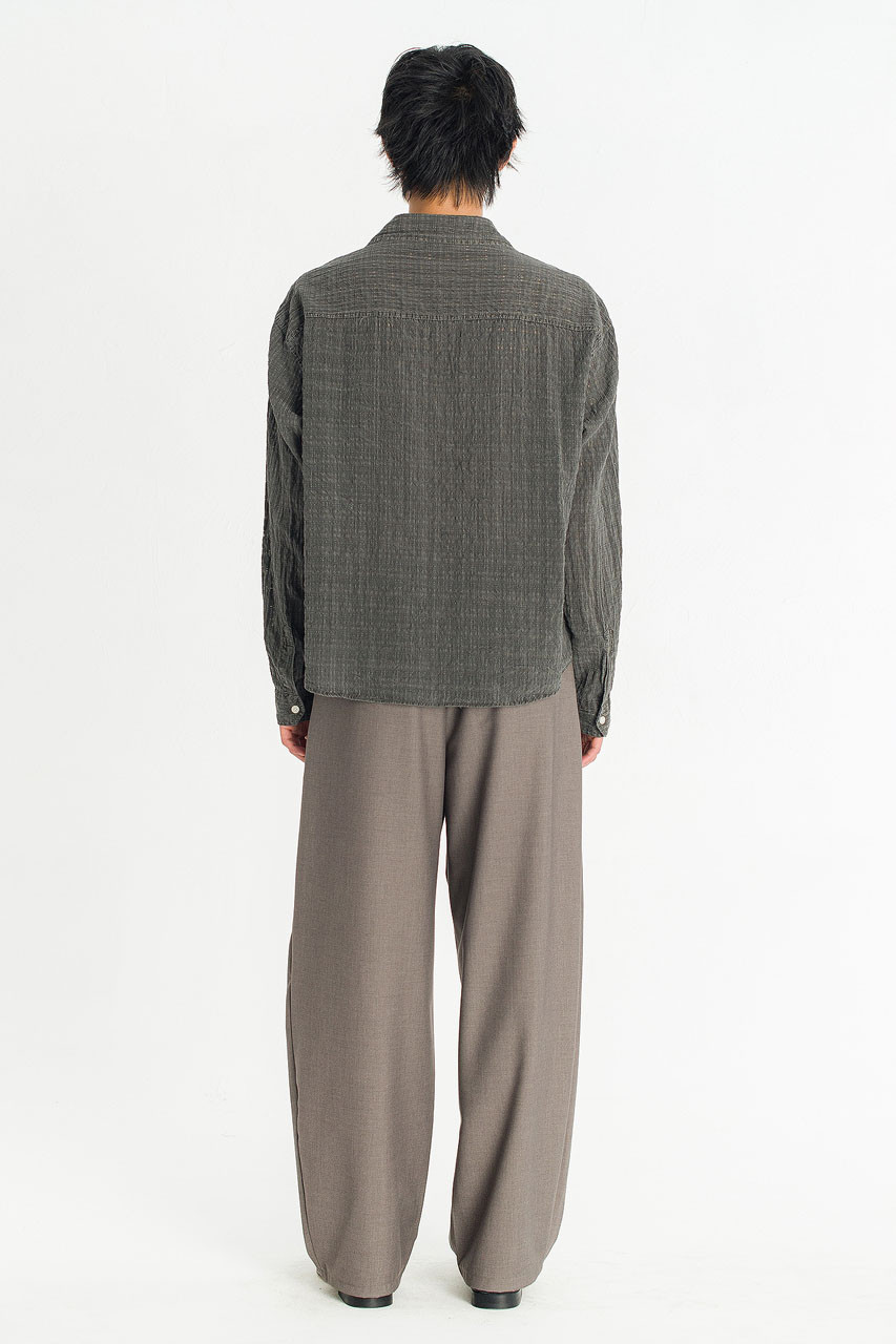 Menswear | Slubbed Check Shirt, Charcoal