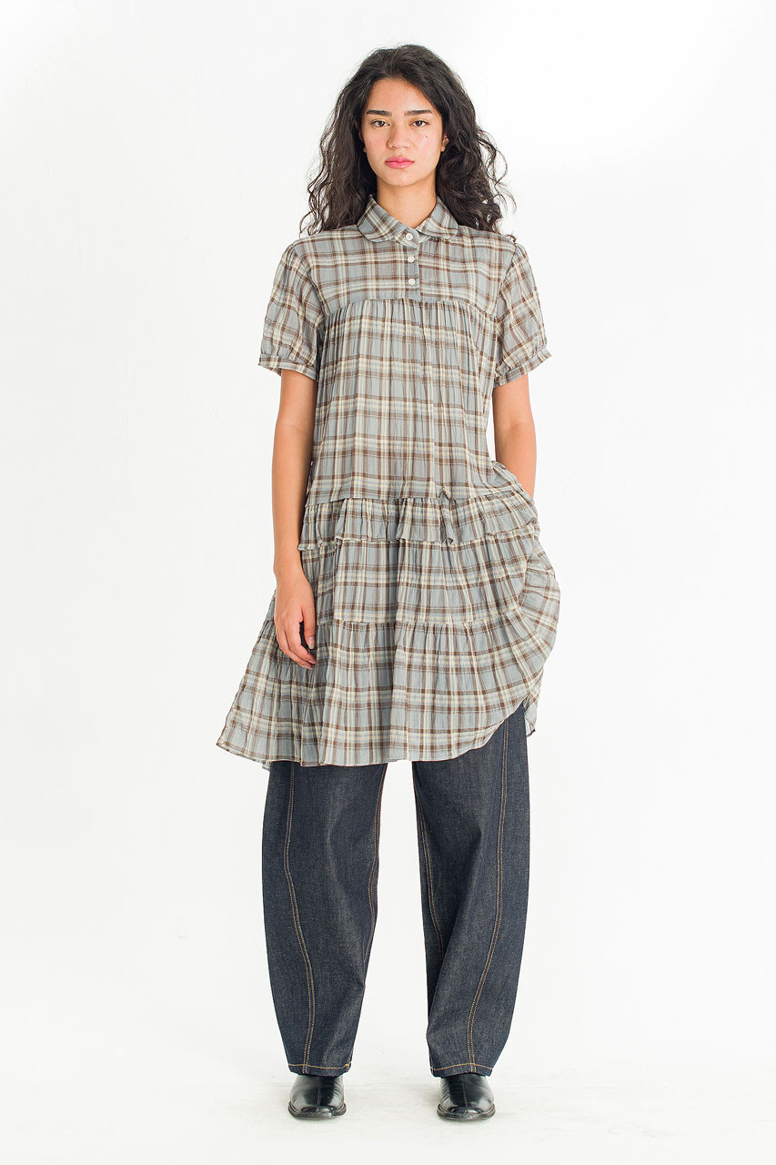 Aoi Check Dress, Beige