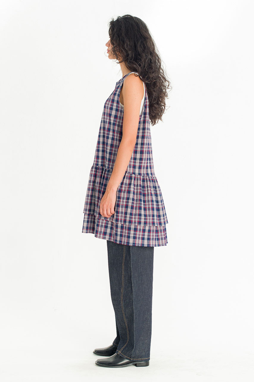 Fayline Check Tunic, Navy
