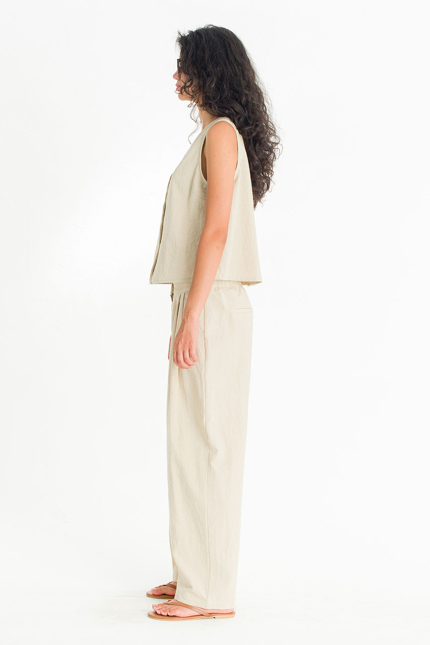 Helios Button Vest, Beige